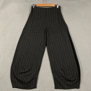 Oska Lantern Wide Leg Pants Womens 1 US 6/8 Grey Cropped Wool Blend Pinstripe